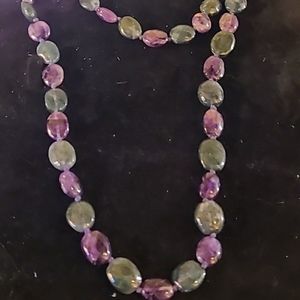 LUC 925 Sterling Large to small  Amethyst Necklace